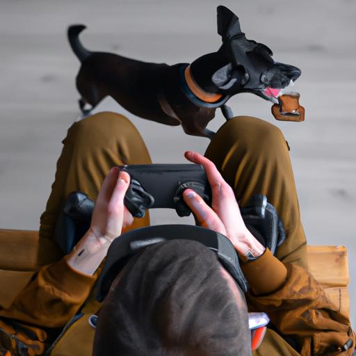 Enjoying PUBG Mobile with Backbone controller while spending time with your furry friend