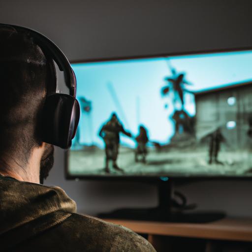 A gamer uses GeForce Now to play PUBG on a TV screen